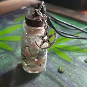Glass bottle pendant mixed